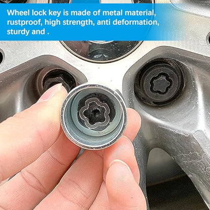 5 Pcs Anti Theft Lugnut Socket, Metal Wheel Lock Key Lug Nut Wheel Lock Key Removal Kit for 1 3 5 6 7Series X4 X5 X6 Z4 (055) - size: 055