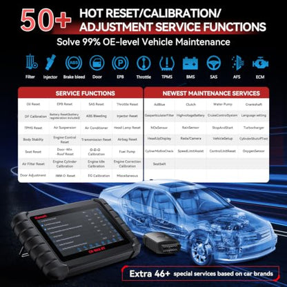iCarsoft CR Max BT Wireless OBD2 Scanner, All System Car Diagnostic Tool, 50 Reset+Extra 46 Service, 40000+Bidirectional Tests, ECU Coding, Battery Registration,CANFD, Auto VIN, Free Update