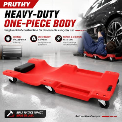 Mechanic Creeper 40" Heavy Duty with Padded Headrest Creepers, Durable Casters, Garage Rolling Creeper Repair Under Car - color: Creeper