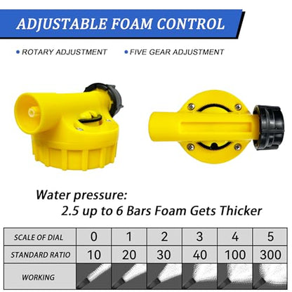 Car Wash Foam Gun Sprayer,Foam Connon for Garden Hose,Cleaning Kit | Car Washing Kit with Washing Sponge & Absorbent Towel, Hose Nozzle for Garden Cleaning, Pet Showering - color: Yellow