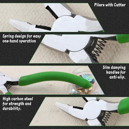 SPEEDWOX Mini Lineman's Pliers with Cutter, Serrated Jaw for Jewelry Craft | Multi Use Combination Pliers, Thin Side Cutters, Micro Fine Precision Tips, Wire Cutting & Gripping, for Beading, Hobby, DIY - style: Lineman's Clamp