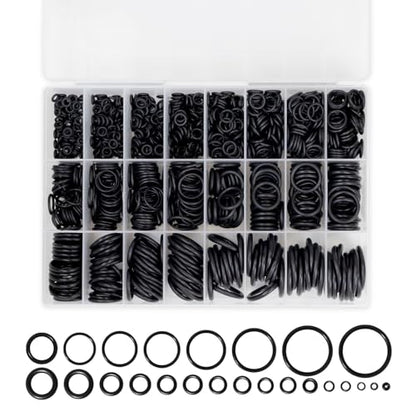 StandardAutoPart Silicone Universal Black O-Ring Sealing Gasket Washer Seal Assortment Set for Automotive & General Plumbling and Faucet Repair (1200Pcs) - style: 1200Pcs