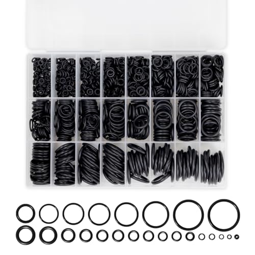 StandardAutoPart Silicone Universal Black O-Ring Sealing Gasket Washer Seal Assortment Set for Automotive & General Plumbling and Faucet Repair (1200Pcs) - style: 1200Pcs