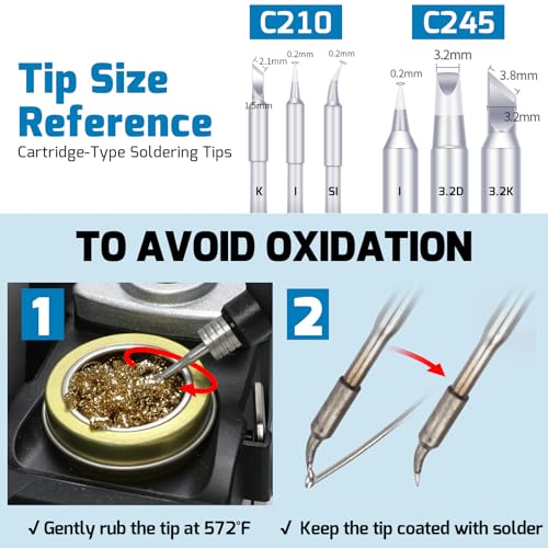 WEP 982D-II 2-In-1 Micro Soldering Kit with Type-210 and 245 Micro Soldering Iron; Automatic Calibration, Adaptive Display Mode, 3 Pre-set Channels, Dynamic LCD Display, Automatic Sleep Mode and More