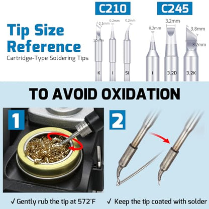 WEP 982D-II 2-In-1 Micro Soldering Kit with Type-210 and 245 Micro Soldering Iron; Automatic Calibration, Adaptive Display Mode, 3 Pre-set Channels, Dynamic LCD Display, Automatic Sleep Mode and More