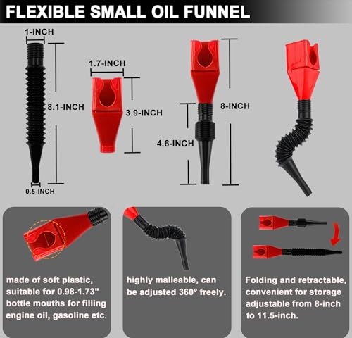 6Pcs Oil Filter Pliers Set, Universal Oil Filter Wrench with Oil Funnel, 10" & 12" & 14" & 16" Premium Oil Filter Removal Tool From 1-1/4" to 8-1/2" - size: 6 PACK