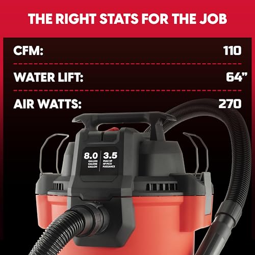 Vacmaster 8-Gallon 3.5 Peak HP Wet/Dry Shop Vacuum- VCM811PF 1101 - size: 8-Gallon