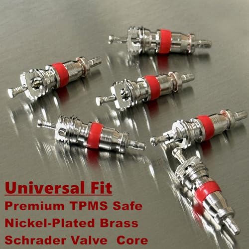 102Pcs Valve Core Removal Tool Set,Premium TPMS Safe, 100Pcs Nickel Plated Schrader Tire Valve Cores for Cars, SUVs, Bike and Bicycle, Trucks, Motorcycles HVAC Applications Tire Repair Tools