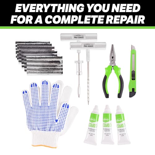 Slime 20503 Flat Tire Repair Reamer Plugger Kit, Heavy Duty, Universal, Complete 40 Piece Plug Kit - size: 40-Pieces, style: Plug Kit