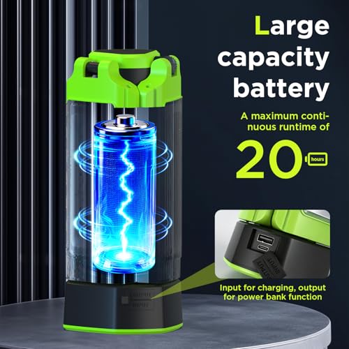 STEELITE Camping Emergency Light 2700 Lumens 12000mAh with Adjustable Tripod Stand, IP65 Waterproof Cordless Work Light, Magnetic Base, Telescopic, for Camping Outdoor Work Garage, Green