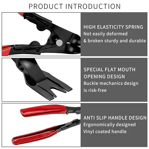 Car Trim Removal Tool,Panel Clip Removal Pliers,Universal Auto Door Car Upholstery Clip Removal Plier,Car Interior Clip Fastener Panel Pliers Prevents Damage to Trim Vehicle Dash Radio Audio Installer