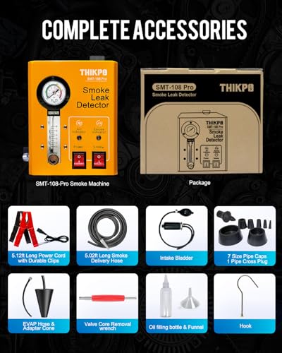 Smoke Machine Automotive with Built-in Air Compressor, Professional Smoke Leak Detector for Car, Diagnostic Leak Tester Tools for EVAP, Vacuum, Fuel and More Leak Testing