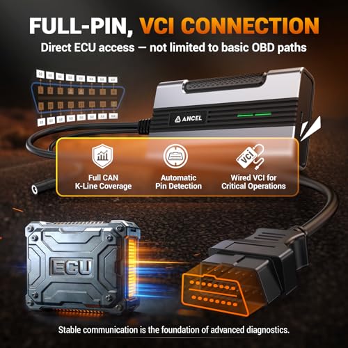 ANCEL HD8000 Heavy Duty Truck Diagnostic Scanner, Advanced Diesel Scanner with DPF Regen, Idle & Speed Limit Adjustment, Full-System ECU Diagnostics, Lifetime Free Updates - style: HD8000