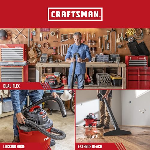 CRAFTSMAN CMXZVBE38758 2-1/2 in. x 13 ft. POS-I-LOCK Wet Dry Vacuum Hose | Industrial-Grade Shop Vacuum Hose Attachment Kit, Fits Most CRAFTSMAN Wet/Dry Vacuums with a 2-1/2 in. Diameter Inlet - style: 2-1/2 in. by 13 ft.