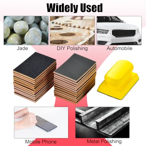 MAXMAN 20PCS Sanding Sponge Set, 400 Grit Soft Foam Hand Sander Block, 3x4 Inch Wet Dry Sandpaper, Ultra Fine Sandpaper Sponge, Reusable Sanding Pads for Metal Wood Furniture Models Drywall Polishing - style: 400 Grit