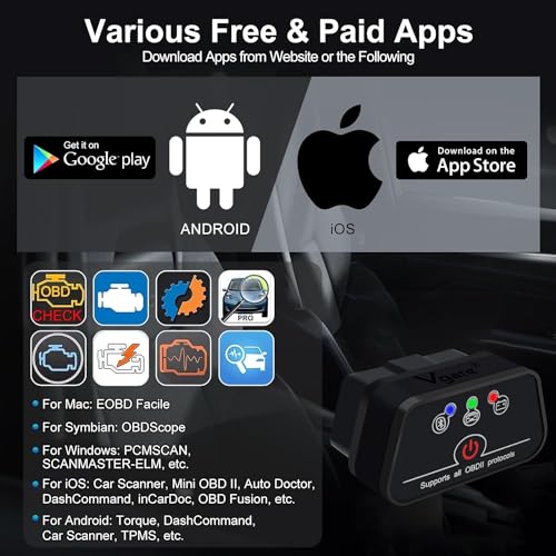 iCar2 OBD2 Bluetooth Adapter Diagnostic Scanner for iOS & Android : Auto-Connect Clear Error Code Live Data Reset Diagnostic Tool (Black) - color: iCar2 BLE4.0 Black