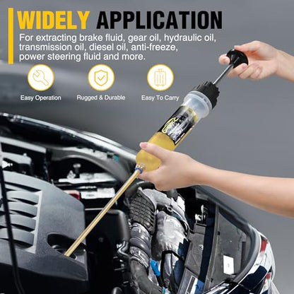 GOOACC Oil Extractor Pump Automotive, Fluid Extractor with Hose Oil Change Syringe Vacuum Pump Extractor, 200CC Manual Brake Fluid Extractor for Car Engine Oil Transfer Suction Extraction Fill 0.21QT - size: 200CC Manual