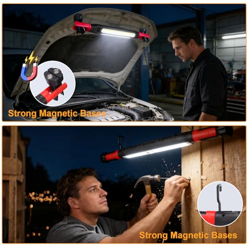 Magnetic Light for Car Hood, Rechargeable Underhood Work Light, with USB, 3 Lighting Modes, Super Bright Magnetic Utility Light for Mechanics, Accessories