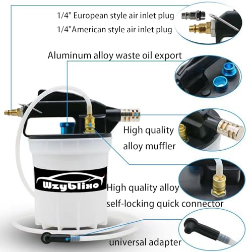 2L Vacuum Brake Bleeder - Vacuum Brake Bleeder Kit with Brake Fluid Extractor and 1L Refilling Bottle with Adapters