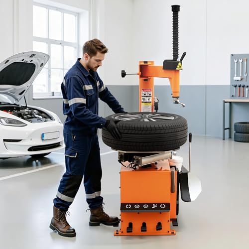 Albott 2 HP Tire Changer Machine for 10"–22" Rim Range | 10"–17" Outside Clamp, 12"–22" Inside Clamp, 110V Wheel Changer for Home Garage & Auto Shop - size: 10"–22" Compact Single Head