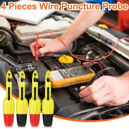 4pcs Wire Piercing Probe, Insulation Piercing Clip Set Wire Piercing Tool for Multimeter Voltage Voltmeter Thermometer Testing (2mm, 4mm)