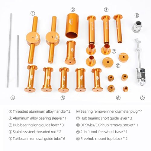Premium Bike Hub Bearing Press & Removal Tool Kit - Compatible with DT Swiss EXP, DT350, XD, NOVATEC - MTB & Road Bicycle Repair Tools