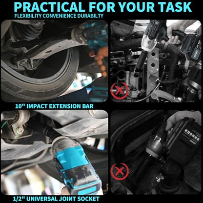 Cordless Impact Wrench Kit, 20V MAX Electric Impact Gun, 737Ft-lbs(1000N.m) Brushless Impact Wrenches, Power Impact Wrenches with 5-Mode Speed,Torque Wrench 1/2 Drive for Car/Truck RV/Mower