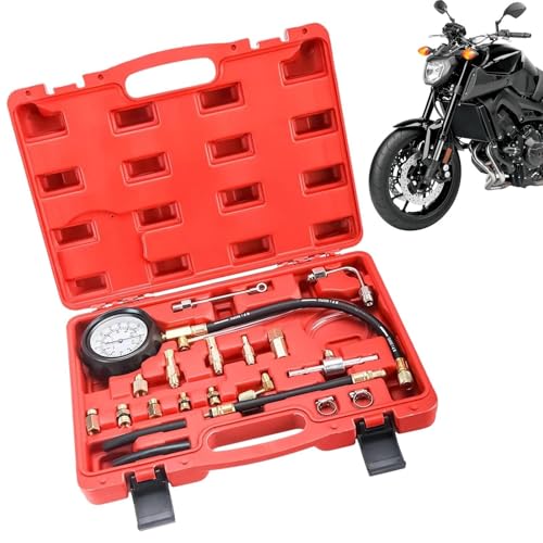Oil Pressure Tester Kit - 0-140 PSI Injector Compression Gauge, Diagnostic Tester with Carrying Case, Automotive Diagnostic Tool, Truck Engine Manometer for Motorcycle Marine Garage Mechanics