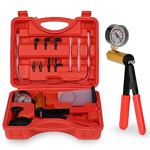 Hand Held Vacuum Pump Brake Bleeder Kit with Hand Vacuum Pump and Adapters One-Man Brake Bleeding System Applyto Bike,Motorcycle, Car, Truck Brake Clutch Bleeder Tool