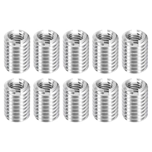 uxcell 10Pcs Threaded Inserts, M5-0.8x12 & M8-1.25x12 Stainless Steel 303 Screw Thread Sleeves Thread Repair Insert for Mechanical Equipment - size: M5-0.8x12 & M8-1.25x12mm