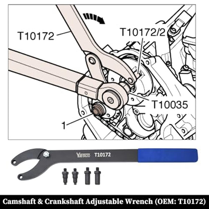 Engine Camshaft Locking Timing Tool Kit, Compatible with VW Audi 2.0 2.4 2.5 2.8 3.0T 3.2 4.2 5.0 5.2, Touareg Q7 Porsche 3.0T, A4 A6 A6L A8 Q5 Q7 R8, Replace OEM T40133 T40070 T40058 T10172 - size: 18PCS