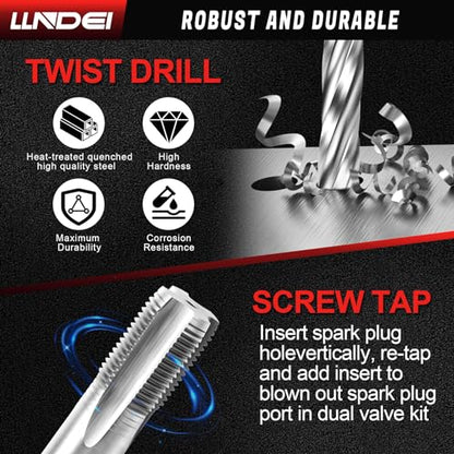 LLNDEI Spark Plug Thread Repair Kit, 38900 Two Valve Ford Triton Tool