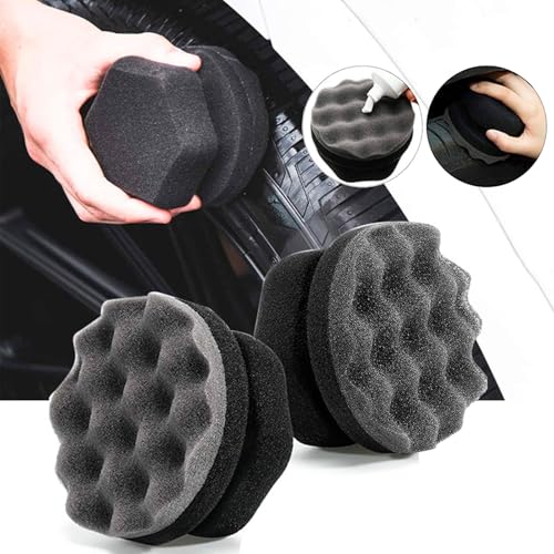 Set of 3 Tire Shine Applicator Pads - Wheel Care, Car Detailing Tools, Microfiber Reduces Abrasion & Washable, for Cars/SUVs/Trucks, Home Garage DIY Tire Care