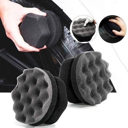 Set of 3 Tire Shine Applicator Pads - Wheel Care, Car Detailing Tools, Microfiber Reduces Abrasion & Washable, for Cars/SUVs/Trucks, Home Garage DIY Tire Care