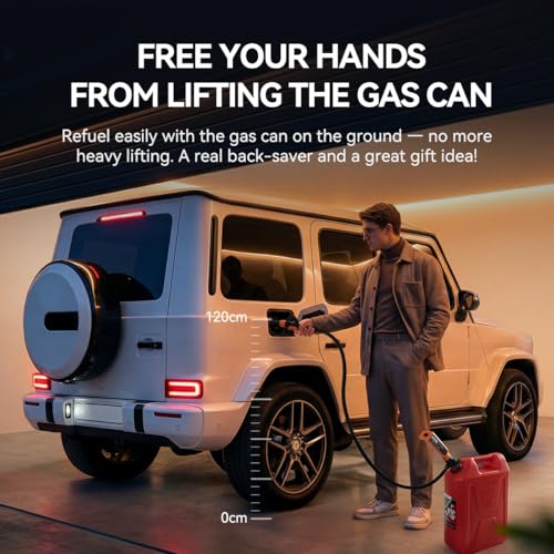 ANSE Rechargeable Fuel Transfer Pump Battery Powered (Model X1 Ultra) | Built-in 6000mAh Battery, USB-C Charge, Patented Waterproof Motor, 90 to 120min Runtime, 2.7GPM