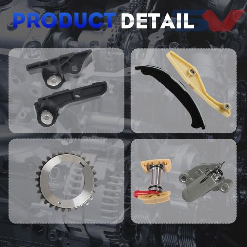 Timing Chain Kit w/Water Pump Camshaft Holding Tool & Timing Alignment Holder Tool | Fit For Ford Edge Explorer Flex Taurus Mustang Lincoln MKX MKS 2012-2019 3.5L 3.7L V6 AW6348 303-1530 90738S