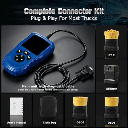 LAUNCH Creader HD V2 Diesel Scanner, Heavy Duty Commercial Code Reader | Supports J1939/J1708 Protocol, Read & Clear Fault Codes, Built-in Battery Check Function