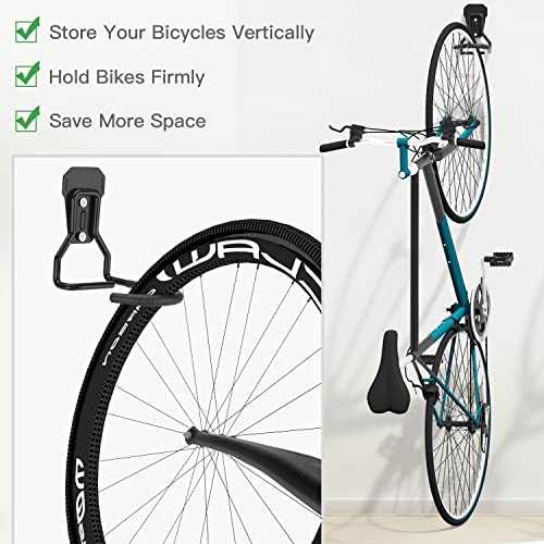 Housolution Bike Wall Mount with Fixed Hook, [4 Pack] Bike Storage Rack | Bike Rack Vertical Stand for Garage - Easily Hang/Detach - with Screws Iron Bike Hanger Brackets - size: 4 Pack