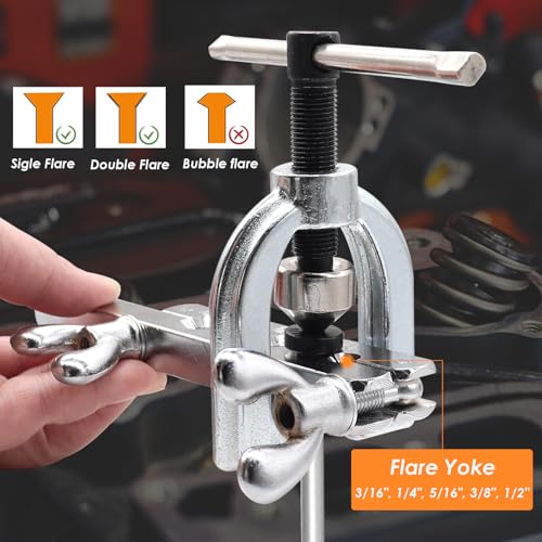 25 ft 3/16 + 1/4 Zinc Coated Alloy Brake Line Kit(Includes 48 Fittings and 8 Unions) with Tube Bender and Double & Single Flaring Tool Kit - size: 3/16 + 1/4 Inch Silver, style: Brake Line Kit & Tube Bender