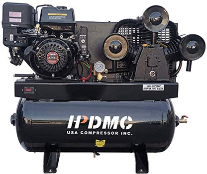 13HP Gas Powered Air Compressor, 3-Cylinder, 30 Gallon Horizontal Tank, Piston Pump Air Compressed System (125 PSI @ 44 CFM) - color: 13hp/125psi/44cfm/30gal
