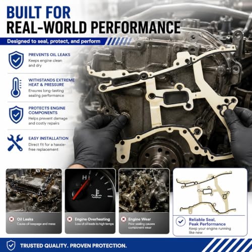 1.4L Turbo Timing Cover Gasket Fit For Chevrolet Cruze Trax Buick 2011-2021 | Fit For Chevrolet Cruze/Limited Sonic Trax Buick Encore Engine Timing Case Gasket L4 2011-2021 55562793 T32629 503241 503242 - size: Timing Chain Gasket GM 1.4