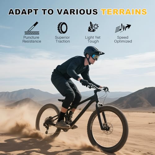 2-Pack Mountain Bike Tires Replacement 20/24/26-inch Bike Tire with Anti-Stab Weave, Folding Mountain Bicycle Tires and Tubes - color: 26x1.95