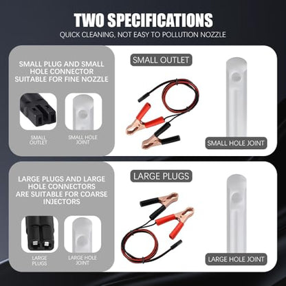 4PCS Fuel Injector Cleaner Kit, Fuel Injection System Cleaner, Fuel Injector Flush Cleaner Adapter DIY Cleaning Tool Kit with Test Lead, Car Injector Nozzle Cleaner for Any 12-24V Cars