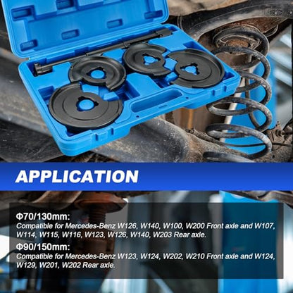 DASBET Suspension Coil Spring Compressor Set 5PCS Front Rear Axle Telescopic Repair Tool Kit Compatible with Mercedes Benz (Black)