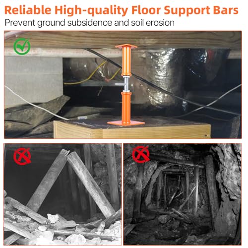 4PCS House Jacks for Leveling Crawlspace 12''-22''Adjustable Support Jack | Floor Jacks,for Stabilizing Stairs, Decks, Crawlspaces, Uneven Floors，10000 lbs Load Capacity Orange - size: 12''-22''