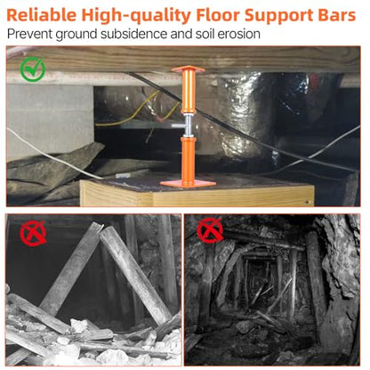 4PCS House Jacks for Leveling Crawlspace 12''-22''Adjustable Support Jack | Floor Jacks,for Stabilizing Stairs, Decks, Crawlspaces, Uneven Floors，10000 lbs Load Capacity Orange - size: 12''-22''