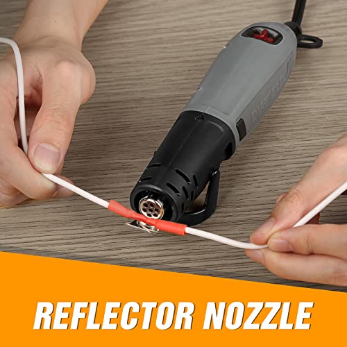 DIAFIELD Mini Heat Gun, 2 Temp Setting 302℉-842℉ Fast Heat Hot Air Gun Tool with Reflector Nozzle and 5.9Ft Cable Overload Protection for Epoxy Resin, Craft, Embossing, Shrink Wrapping & DIY - size: Mini Size