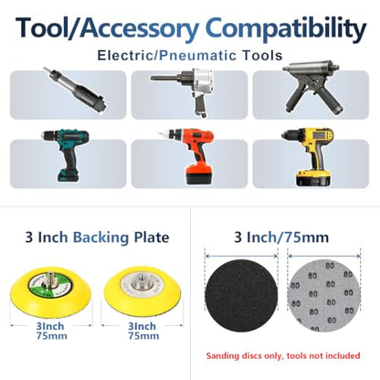 100 PCS 3000 Grit 3 Inch Hook and Loop Sanding Discs | Fine Grinding, Wet Dry, Silicon Carbide, Round Sandpaper, for Wood Metal or Auto, for Drill Polishing Kit - style: 3000 Grit