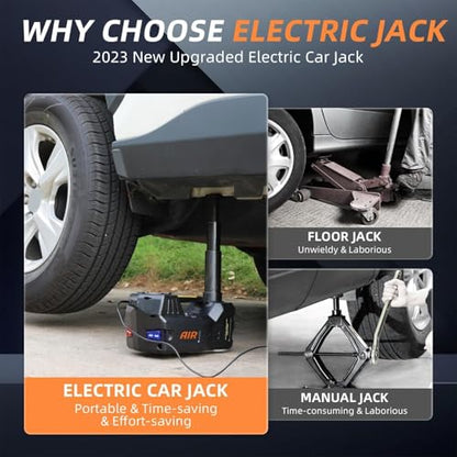 Electric Hydraulic Car Jack - Upgraded 4 in 1 Floor Jack Lift Kit 5 Ton Vehicle Trailer Truck Trolley Jack Stand Tire Change and Emergency Tyre Repair,Black Jack - color: Black Jack