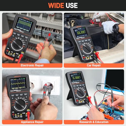 Handheld Oscilloscope Multimeter, GOCHIFIX 2 in 1 Portable Digital Oscilloscope Multimeter 10Mhz Bandwidth, 50MSa/s Sampling Rate, 6000 Counts, Automotive Multimeter Oscilloscope - style: 10 Mhz
